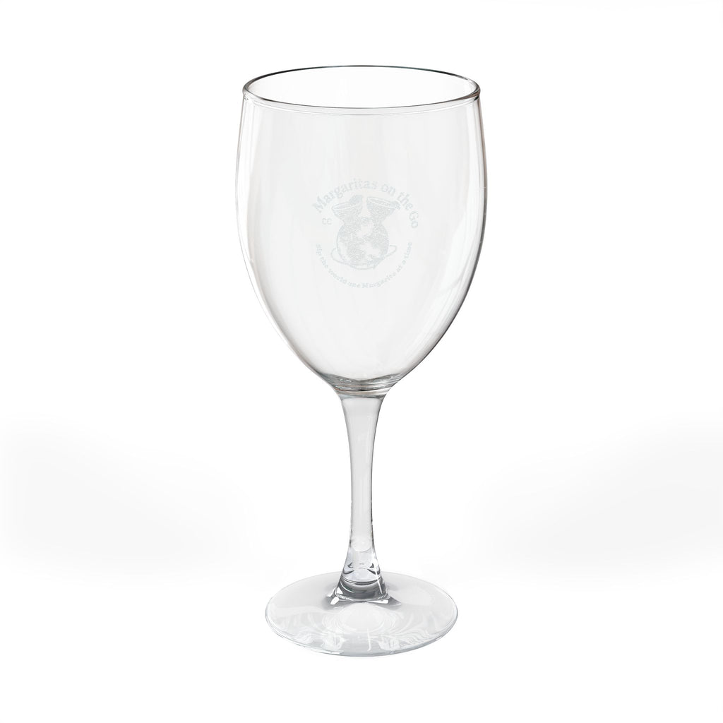 Margaritas on the Go  Engraved Premium Wine Glass   10.5 oz